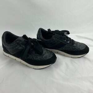 Calvin Klein Tea Black Monogram Sneakers Women's Size 7.5